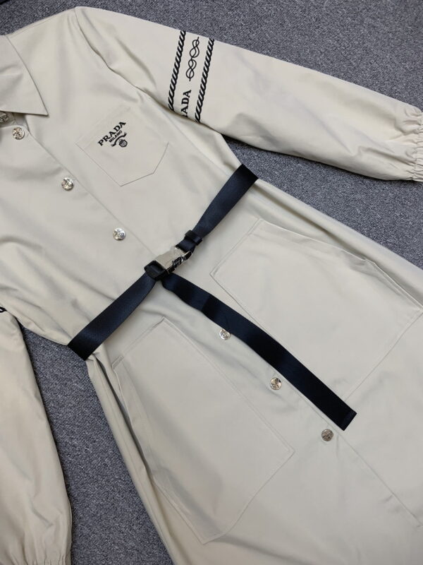 Prada Long Empty Dress Cream For Women