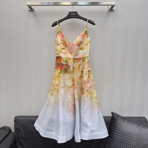 Prada Luminosity Linen And Silk Midi Dress Yellow For Women