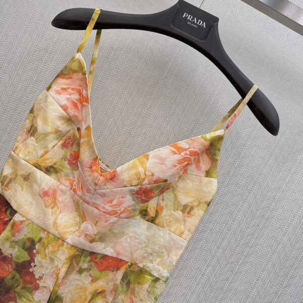 Prada Luminosity Linen And Silk Midi Dress Yellow For Women