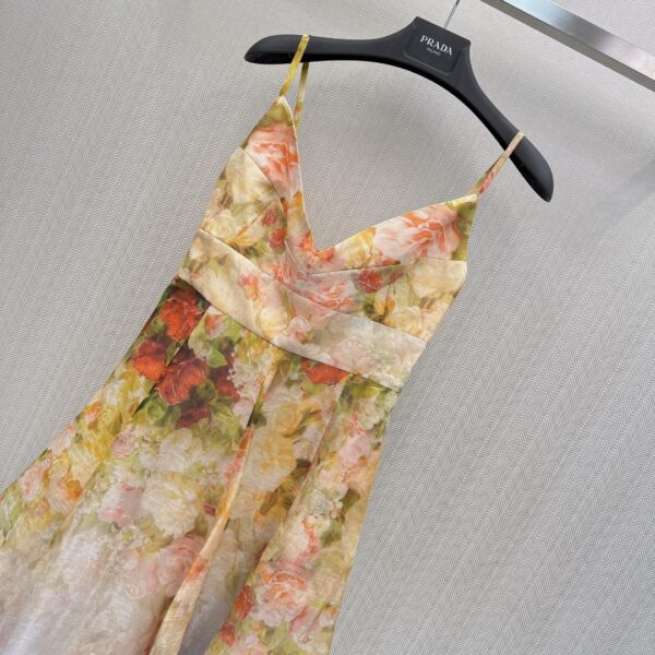 Prada Luminosity Linen And Silk Midi Dress Yellow For Women