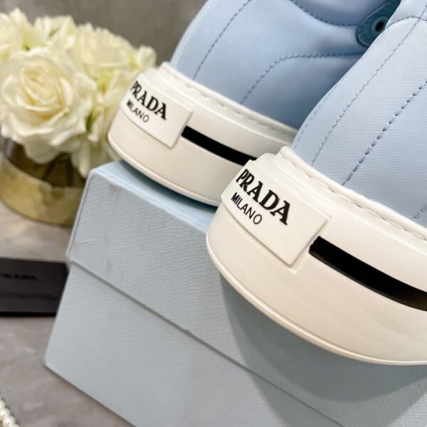 Prada Macro Re-Nylon And Brushed High-Top Sneakers Blue For Women 1.8in/45mm PRD