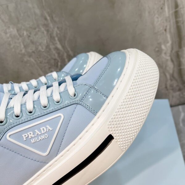 Prada Macro Re-Nylon And Brushed High-Top Sneakers Blue For Women 1.8in/45mm PRD