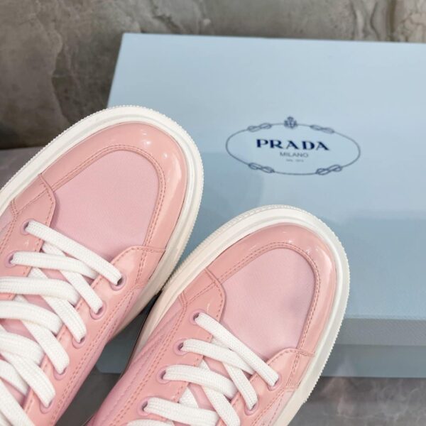 Prada Macro Re-Nylon And Brushed High-Top Sneakers Pink For Women 1.8in/45mm PRD
