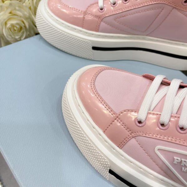 Prada Macro Re-Nylon And Brushed High-Top Sneakers Pink For Women 1.8in/45mm PRD