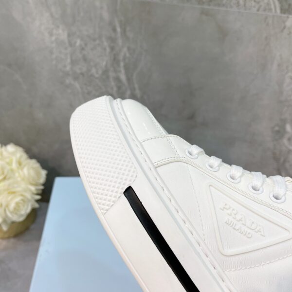 Prada Macro Re-Nylon And Brushed High-Top Sneakers White For Women 1.8in/45mm PRD 1T642M_3LF5_F0009_F_B045