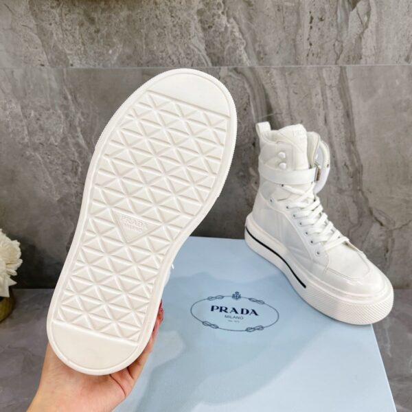 Prada Macro Re-Nylon And Brushed High-Top Sneakers White For Women 1.8in/45mm PRD
