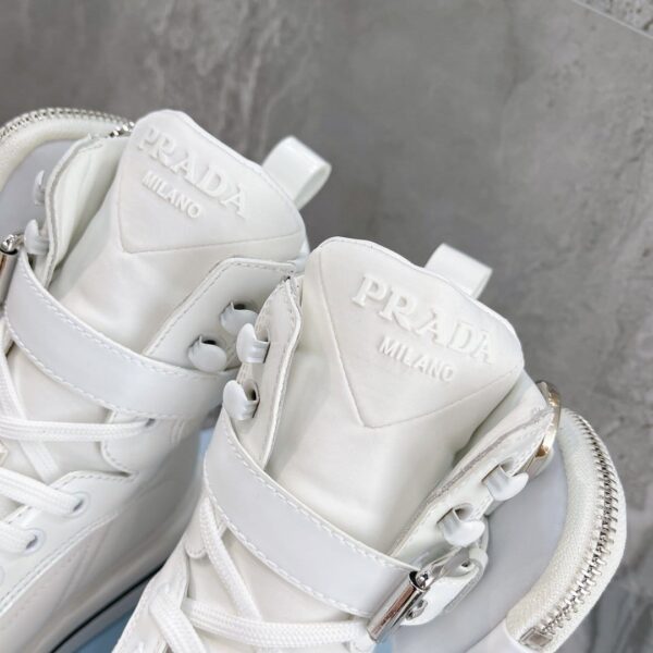 Prada Macro Re-Nylon And Brushed High-Top Sneakers White For Women 1.8in/45mm PRD