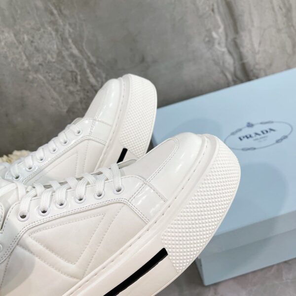 Prada Macro Re-Nylon And Brushed High-Top Sneakers White For Women 1.8in/45mm PRD