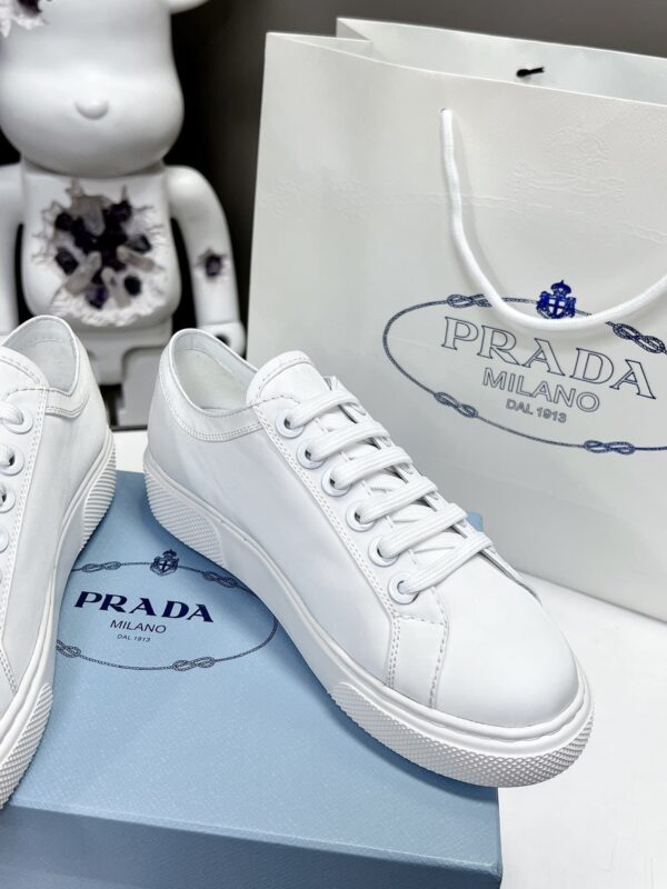 Prada Macro Re-Nylon And Brushed Sneakers White For Women 1.2in/30mm PRD