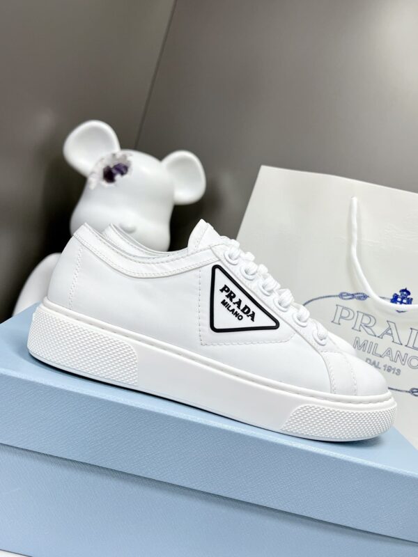 Prada Macro Re-Nylon And Brushed Sneakers White For Women 1.2in/30mm PRD