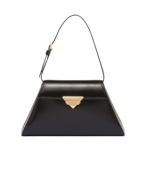 Prada Medium Brushed Leather Black Handbag For Women 1BD343_ZO6_F0002_V_OOO- 28.5 Cm/ 11.2 Inches