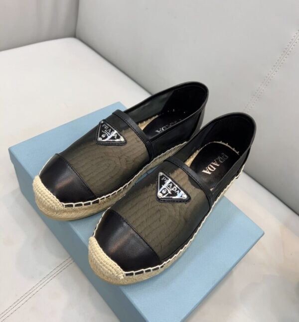 Prada Mesh And Nappa Espadrilles Black For Women 0.8in/20mm PRD 1S805M_3U09_F0002_F_020