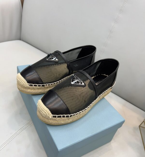 Prada Mesh And Nappa Espadrilles Black For Women 0.8in/20mm PRD 1S805M_3U09_F0002_F_020
