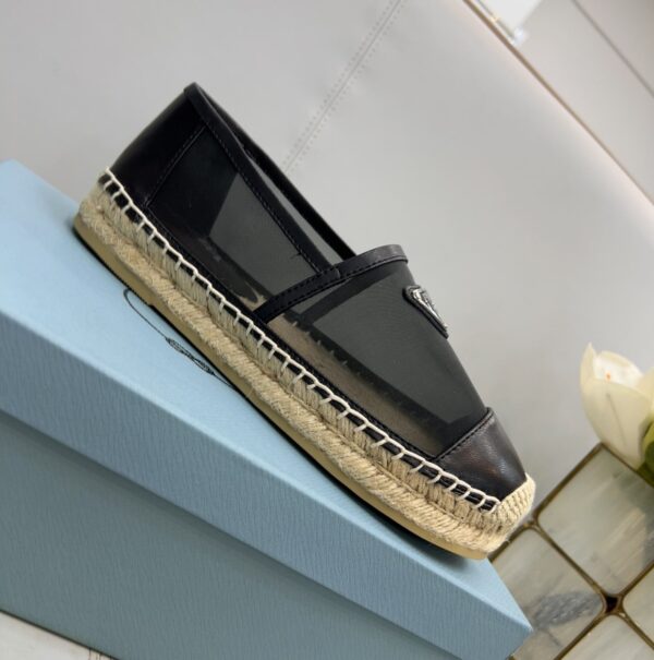 Prada Mesh And Nappa Espadrilles Black For Women 0.8in/20mm PRD 1S805M_3U09_F0002_F_020
