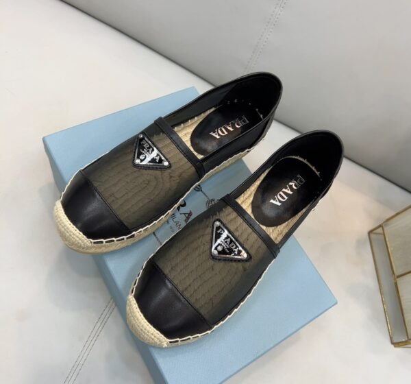 Prada Mesh And Nappa Espadrilles Black For Women 0.8in/20mm PRD 1S805M_3U09_F0002_F_020