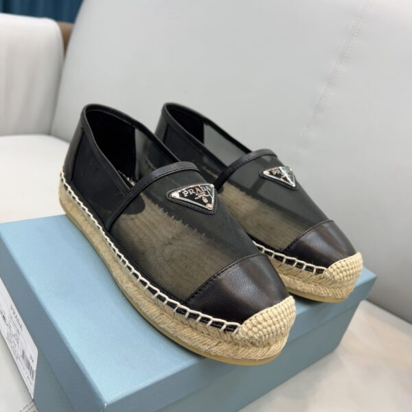Prada Mesh And Nappa Espadrilles Black For Women 0.8in/20mm PRD 1S805M_3U09_F0002_F_020