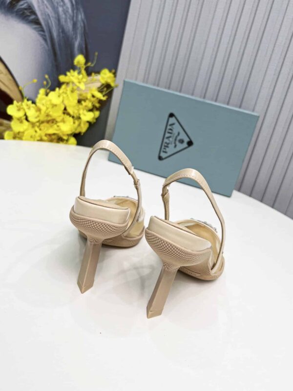 Prada Mesh Fabric Slingback Pumps Beige For Women PRD 1I828M_099_F0F24_F_045