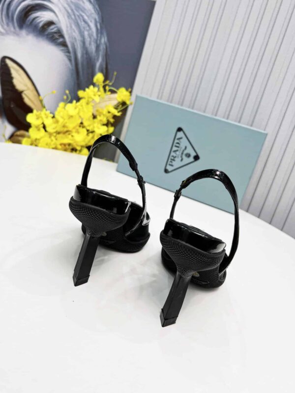 Prada Mesh Fabric Slingback Pumps Black For Women PRD 1I828M_099_F0002_F_045