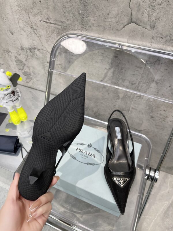 Prada Mesh Fabric Slingback Pumps Black For Women PRD 1I828M_099_F0002_F_045