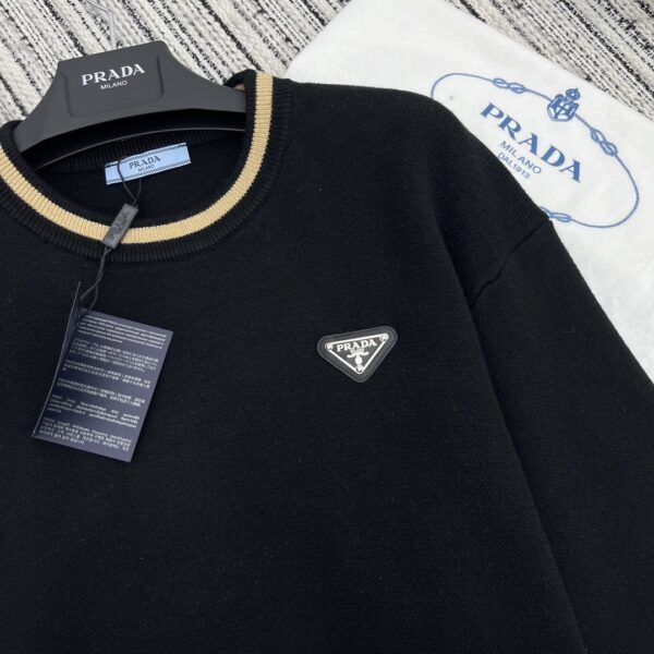 Prada Meshed Thin Knit Sweater Black For Women#