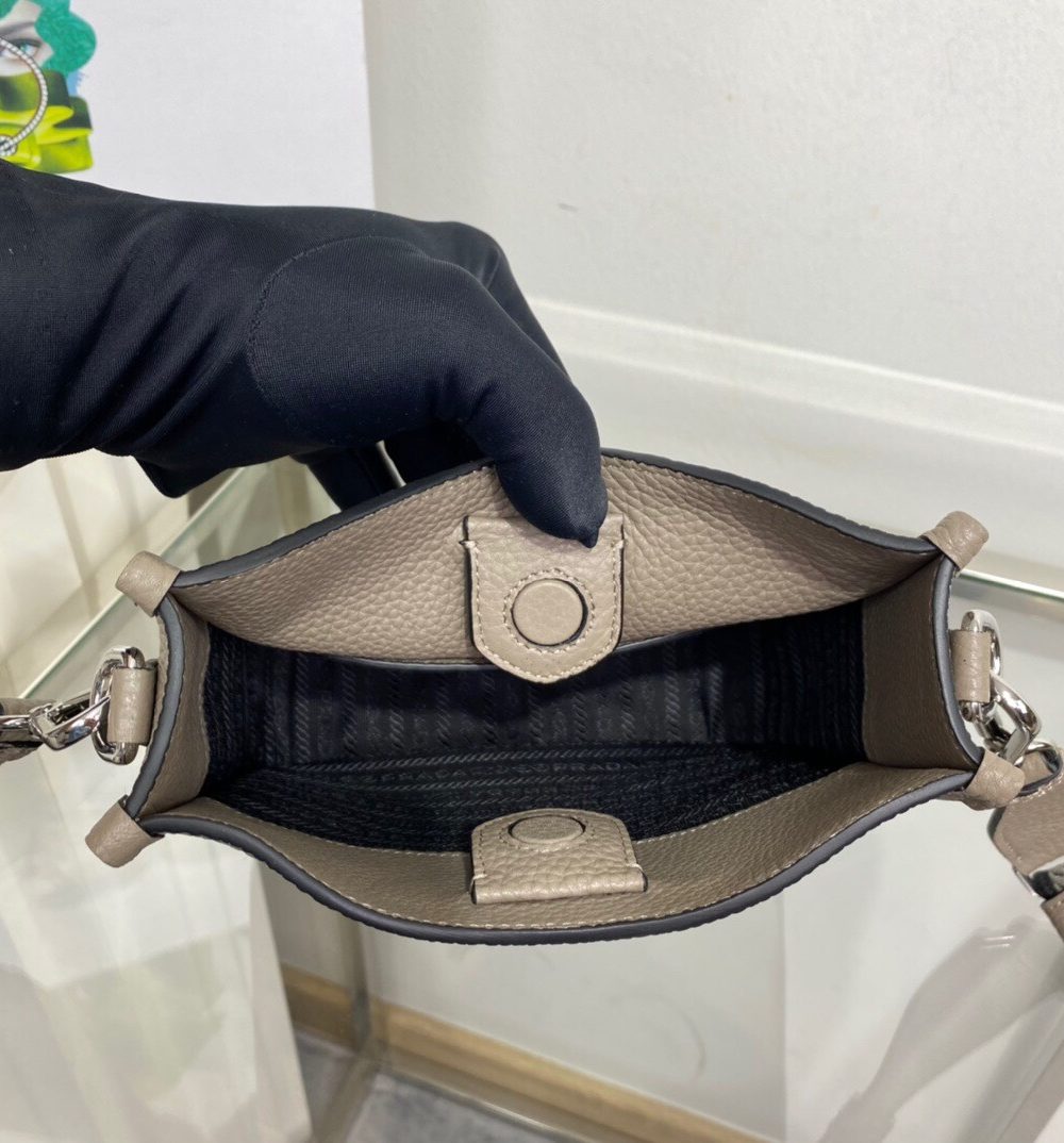 Prada Mini Shoulder Bag Beige For Women, Women's Bags 7.9in/20cm