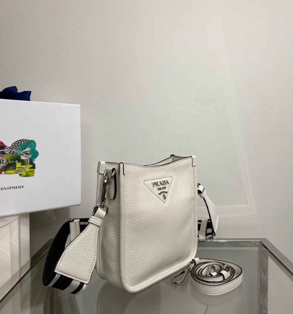 Prada Mini Shoulder Bag White For Women, Women's Bags 7.9in/20cm