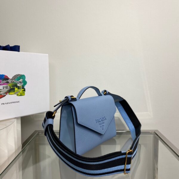 Prada Monochrome Saffiano Bag Blue For Women, Women's Bags 8.2in/21cm 1BD317_2ERX_F02TG_V_3O3