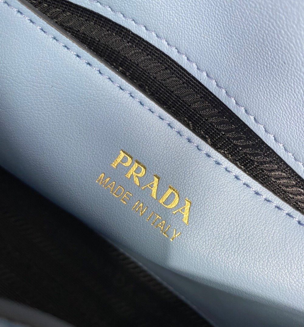 Prada Monochrome Saffiano Bag Blue For Women, Women's Bags 8.2in/21cm 1BD317_2ERX_F02TG_V_3O3