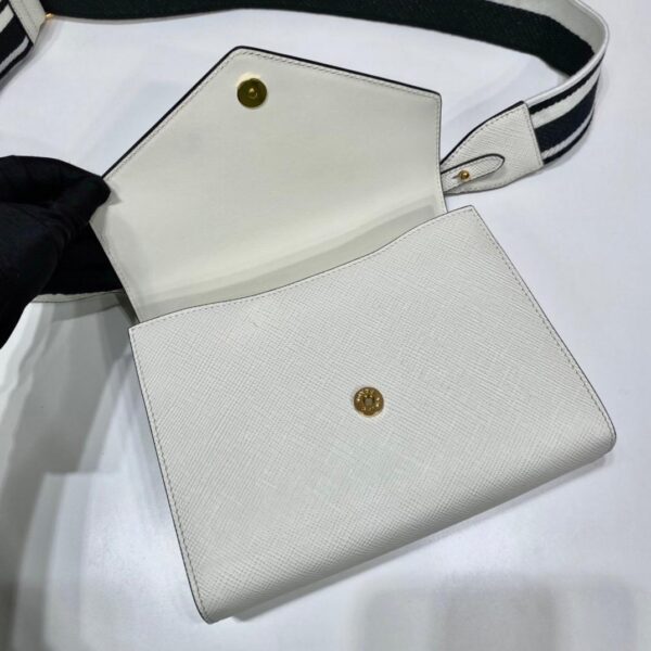 Prada Monochrome Saffiano Bag White For Women, Women's Bags 8.2in/21cm 1BD317_2ERX_F0009_V_3O3