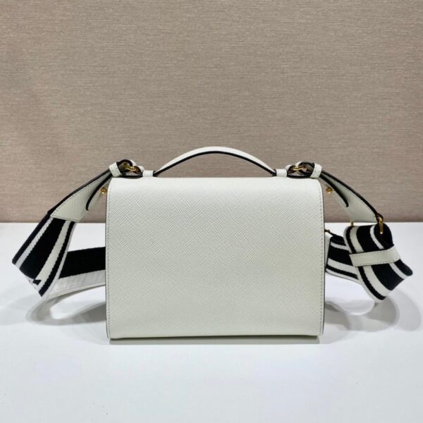 Prada Monochrome Saffiano Bag White For Women, Women's Bags 8.2in/21cm 1BD317_2ERX_F0009_V_3O3