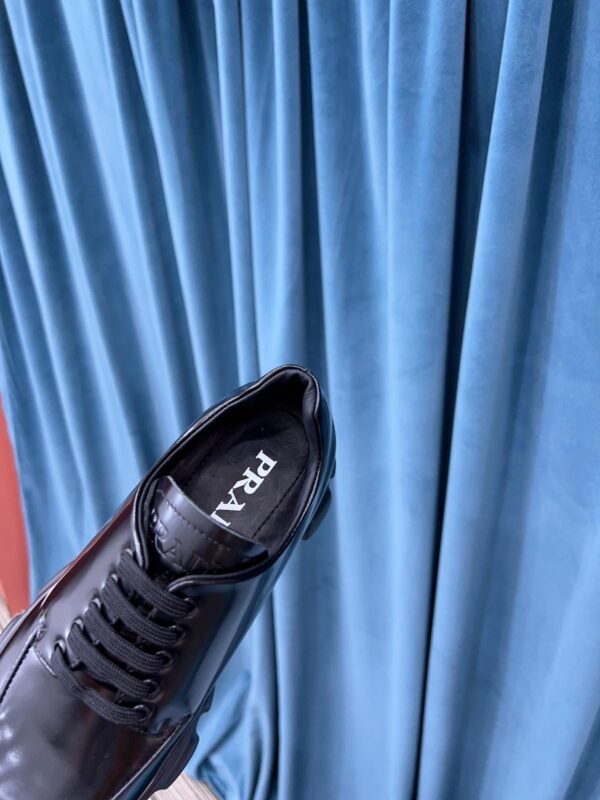 Prada Monolith Brushed Lace-Up Shoes Black For Women 2.4in/60mm PRD