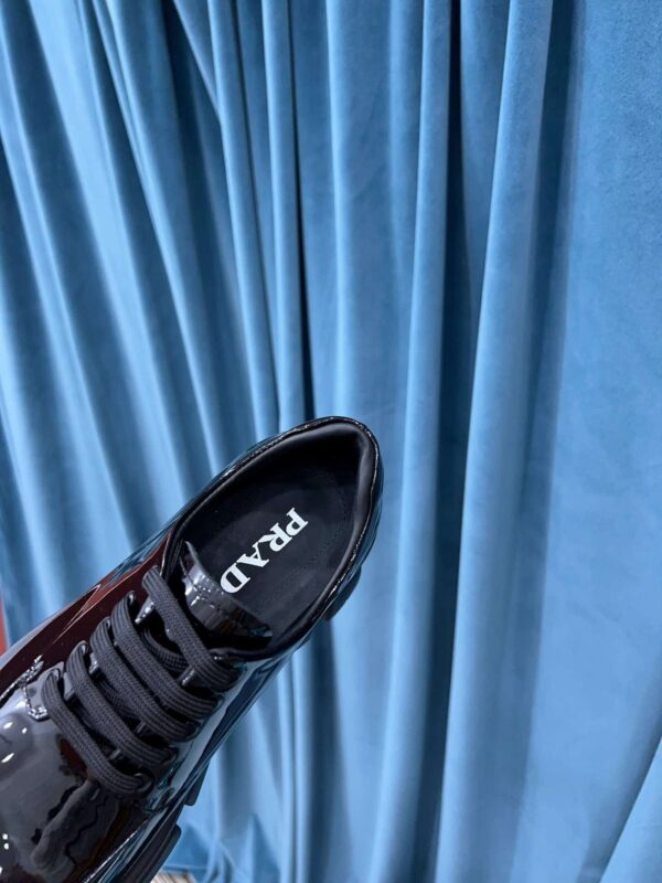 Prada Monolith Brushed Lace-Up Shoes Shiny Black For Women 2.4in/60mm PRD 