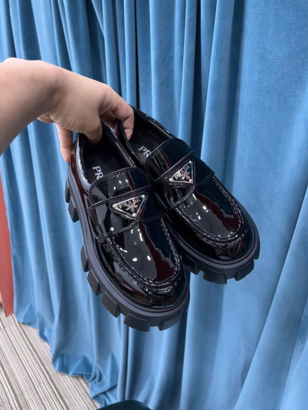 Prada Monolith Brushed Loafers Black For Women 2.4in/60mm PRD 2DE129_B4L_F0002 
