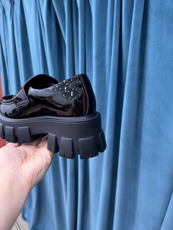 Prada Monolith Brushed Loafers Black For Women 2.4in/60mm PRD 2DE129_B4L_F0002 
