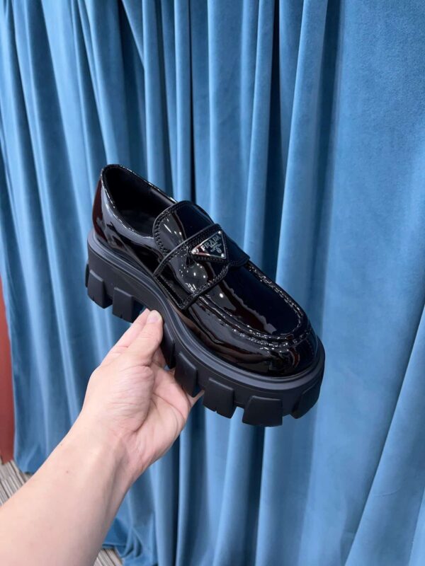 Prada Monolith Brushed Loafers Black For Women 2.4in/60mm PRD 2DE129_B4L_F0002 