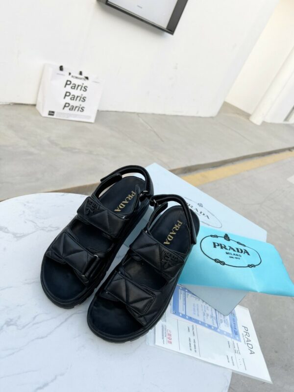 Prada Padded Nappa Sandals Black For Women 0.8in/20mm PRD 1X721M_038_F0002_F_020