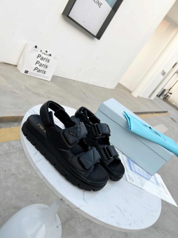 Prada Padded Nappa Sandals Black For Women 0.8in/20mm PRD 1X721M_038_F0002_F_020
