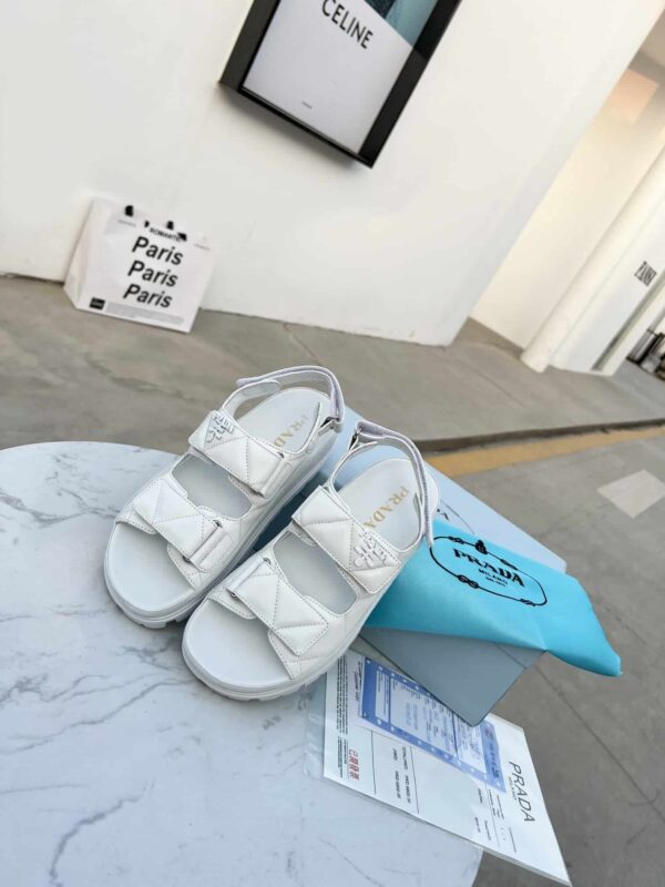 Prada Padded Nappa Sandals White For Women 0.8in/20mm PRD 1X721M_038_F0009_F_020