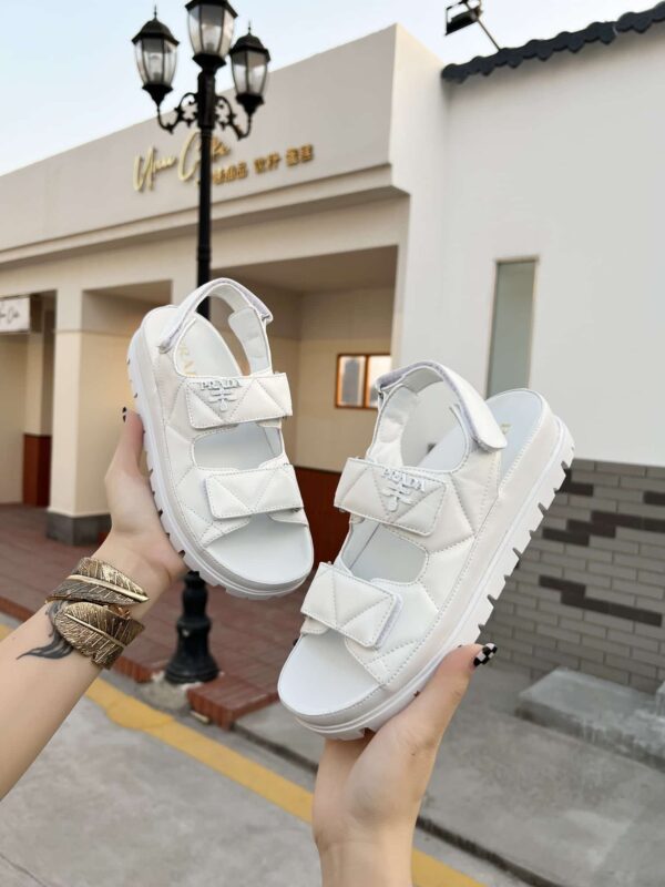 Prada Padded Nappa Sandals White For Women 0.8in/20mm PRD 1X721M_038_F0009_F_020