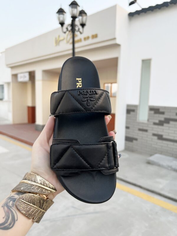 Prada Padded Nappa Slides Black For Women 0.8in/20mm PRD 