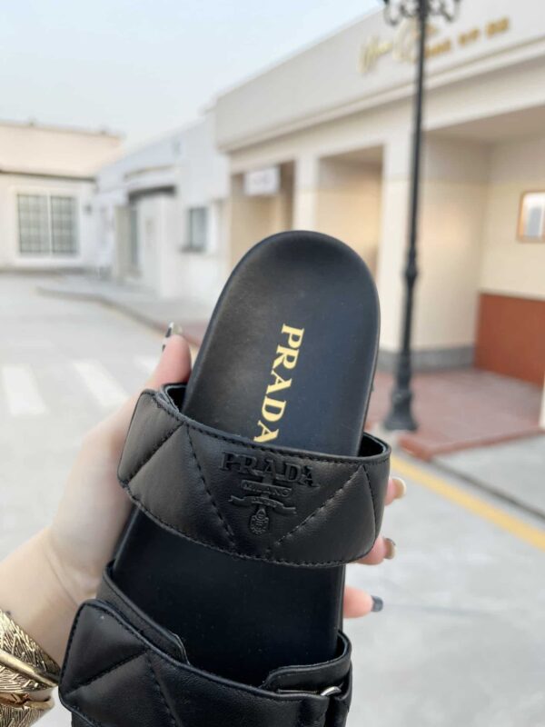 Prada Padded Nappa Slides Black For Women 0.8in/20mm PRD 