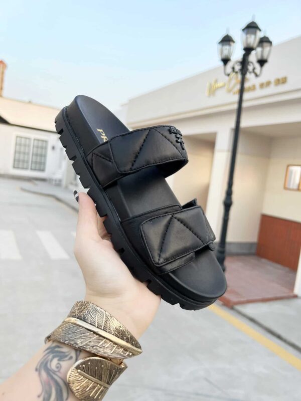 Prada Padded Nappa Slides Black For Women 0.8in/20mm PRD 