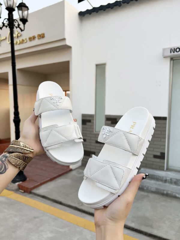 Prada Padded Nappa Slides White For Women 0.8in/20mm PRD