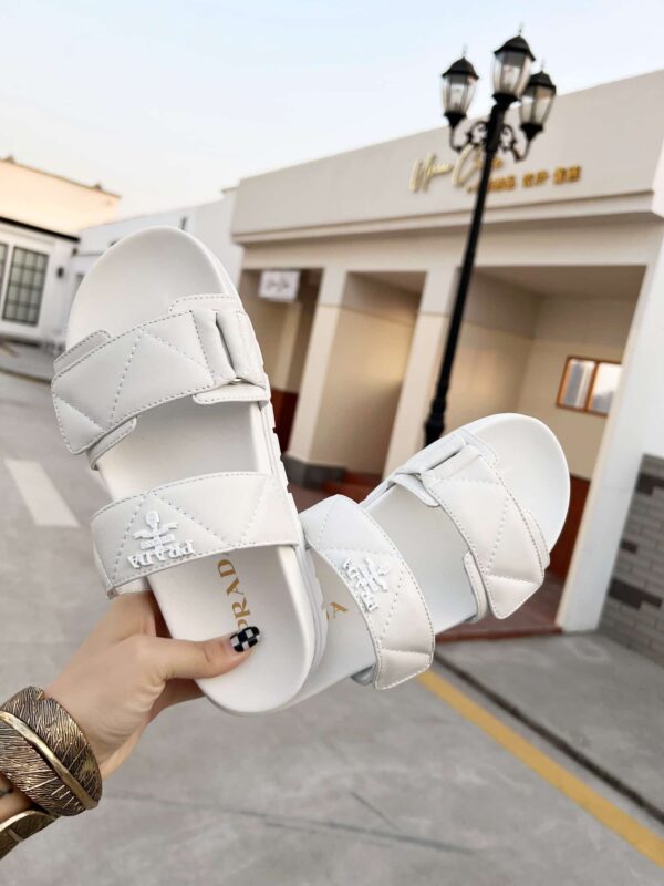 Prada Padded Nappa Slides White For Women 0.8in/20mm PRD