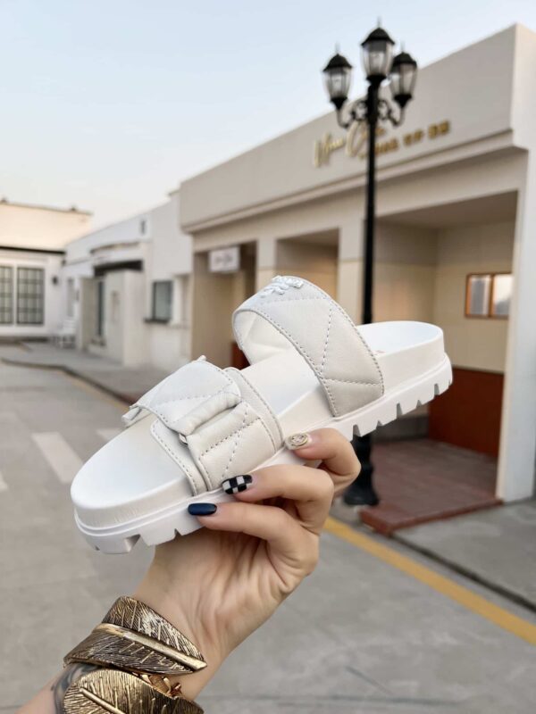 Prada Padded Nappa Slides White For Women 0.8in/20mm PRD