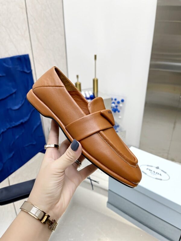Prada Patent Loafers Brown For Women PRD