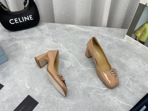 Prada Patent Pumps Brown For Women 3.5in/90mm PRD