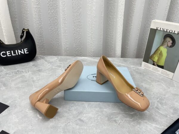 Prada Patent Pumps Brown For Women 3.5in/90mm PRD