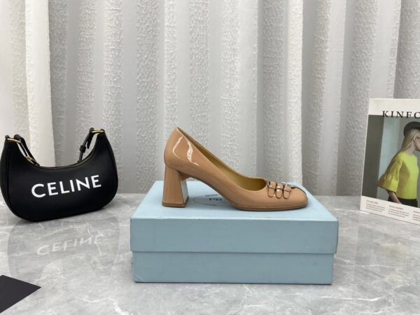 Prada Patent Pumps Brown For Women 3.5in/90mm PRD