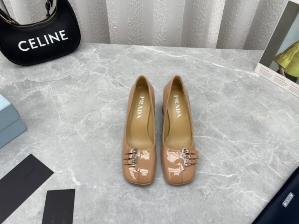 Prada Patent Pumps Brown For Women 3.5in/90mm PRD